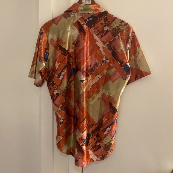 VINTAGE 70S CHARISMA BY TOWNLINE SHORT SLEEVE SHIRT PEACH 100% POLYESTER SIZE M - Picture 6 of 8